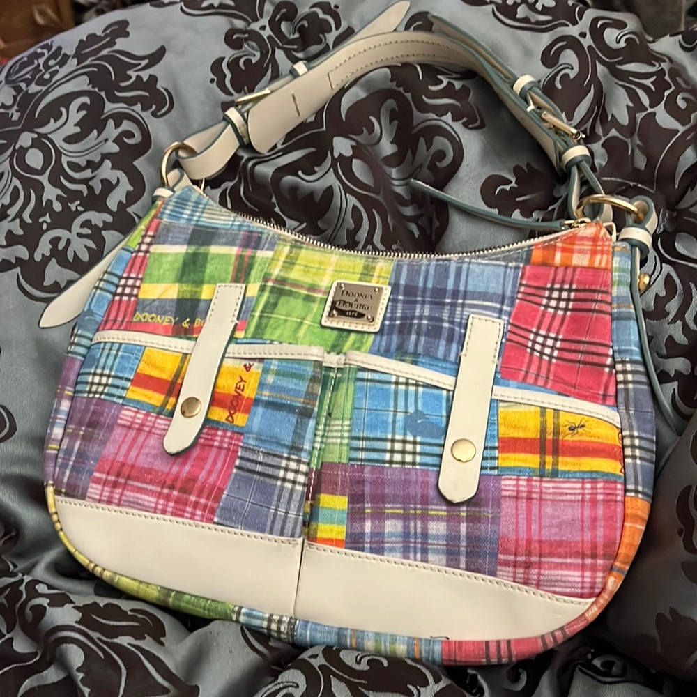DOONEY & BOURKE Madras Plaid Picnic Ants Hobo Shoulder Bag